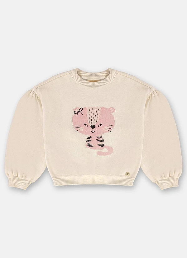 Up Baby - Blusão Menina em Tricot Bege 3