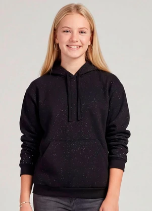 Minty - Blusão Moletom Careca com Capuz  Preto - MINTY