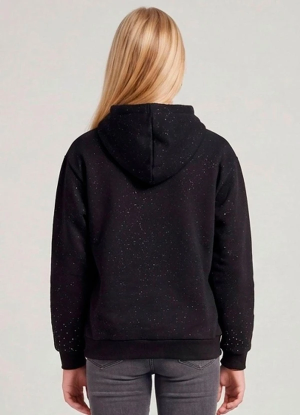 Minty - Blusão Moletom Careca com Capuz  Preto 2