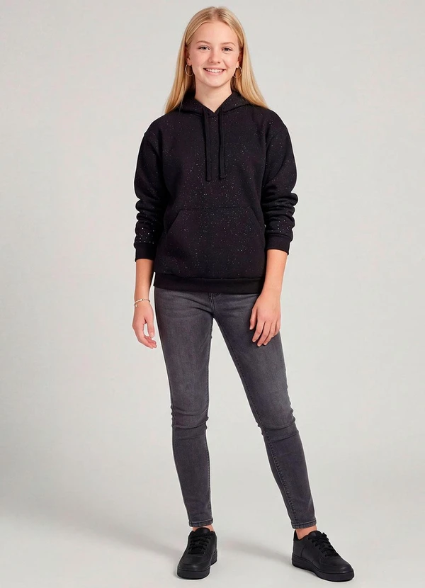 Minty - Blusão Moletom Careca com Capuz  Preto 3