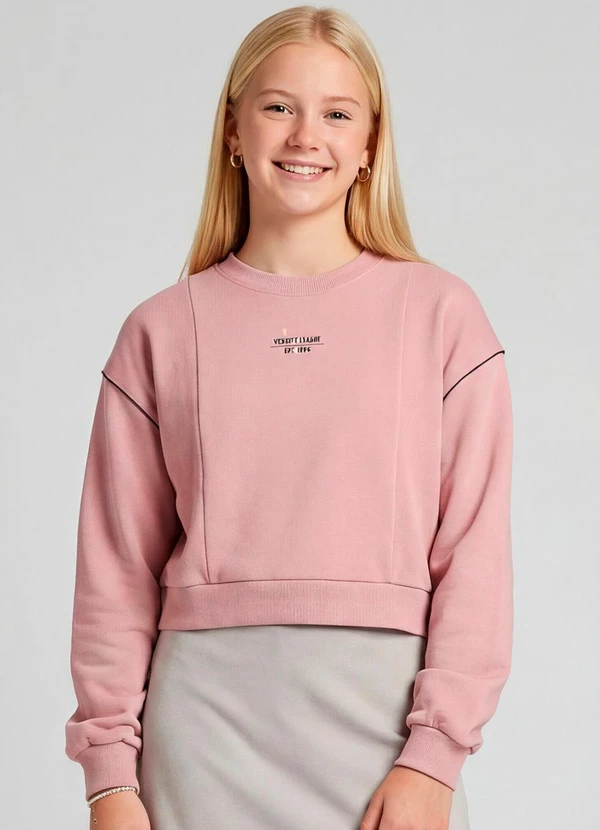 Minty - Blusão Moletom e Ribana com Estampa Rosa 4