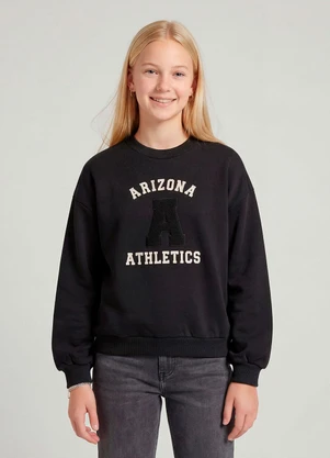 Minty - Blusão Moletom Felpado com Bordado Preto - MINTY