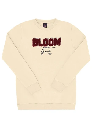 Pulla Bulla - Blusão Moletom Menina Bege - PULLA BULLA