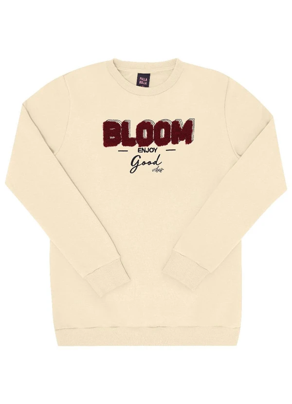 Pulla Bulla - Blusão Moletom Menina Bege