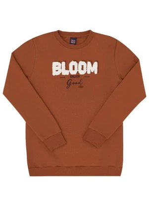 Pulla Bulla - Blusão Moletom Menina Marrom - PULLA BULLA