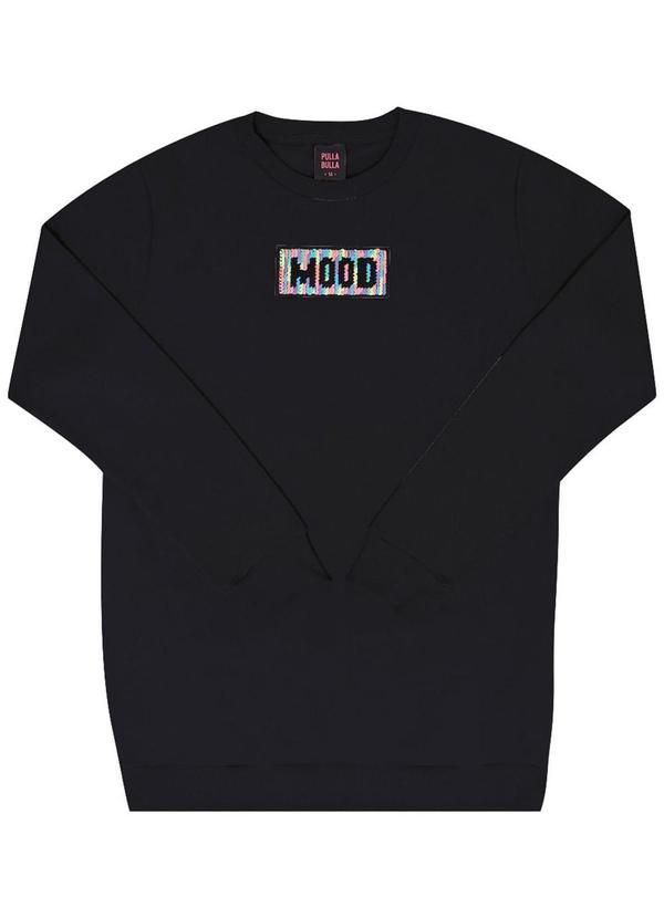 Pulla Bulla - Blusão Moletom Menina Preto 1