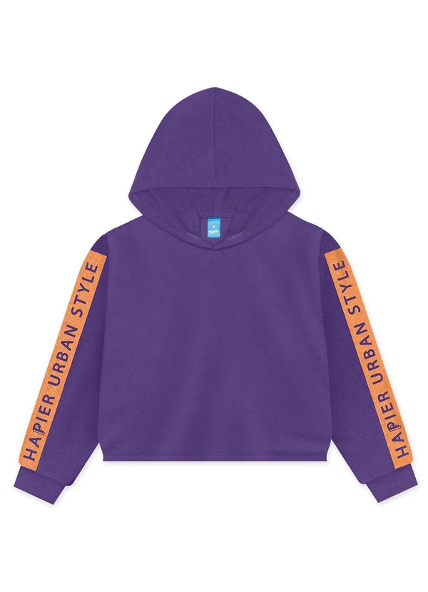 Hapier - Blusão Moletom Manga Longa com Capuz Juvenil Femin