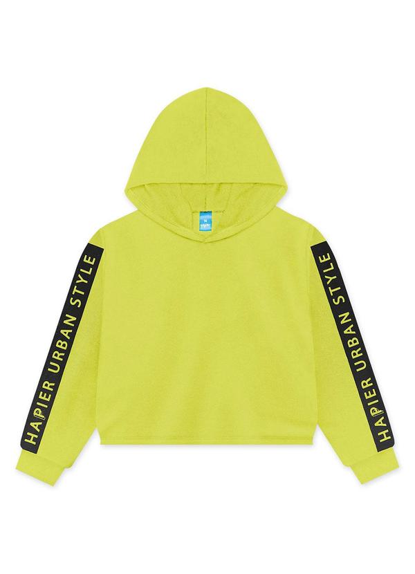 Hapier - Blusão Moletom Manga Longa com Capuz Juvenil Femin