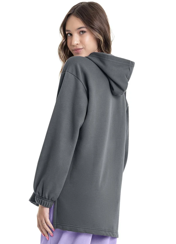 Gloss - Blusão Oversize em Moletom Juvenil Cinza 2