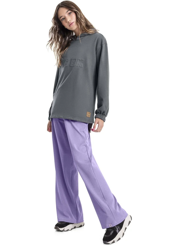 Gloss - Blusão Oversize em Moletom Juvenil Cinza 3