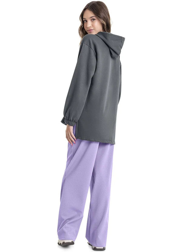 Gloss - Blusão Oversize em Moletom Juvenil Cinza 4