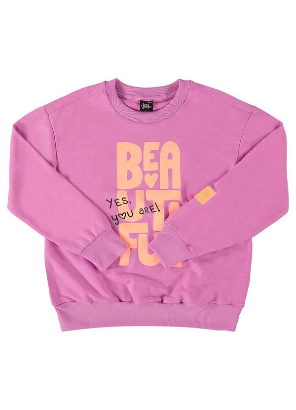 Gloss - Blusão Oversize em Moletom Juvenil Rosa 3