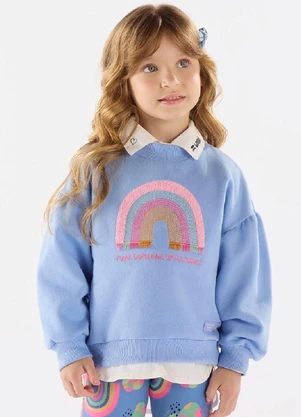 Up Baby - Blusão para Menina em Moletom Azul - UP BABY