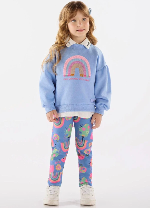 Up Baby - Blusão para Menina em Moletom Azul 2