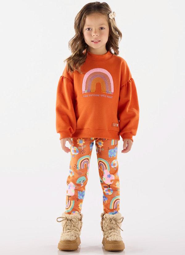 Up Baby - Blusão para Menina em Moletom Laranja 2