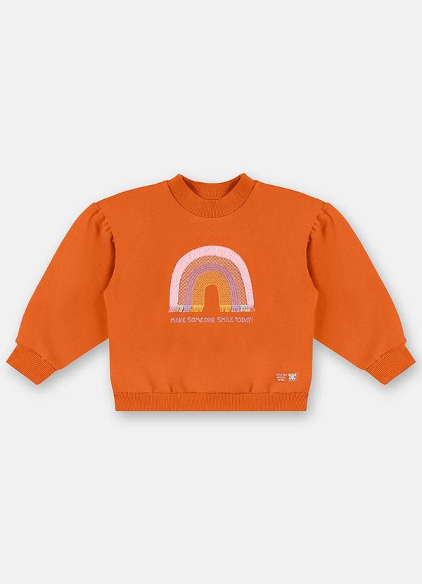 Up Baby - Blusão para Menina em Moletom Laranja 3