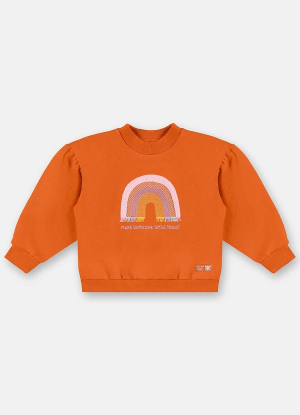 Up Baby - Blusão para Menina em Moletom Laranja 3