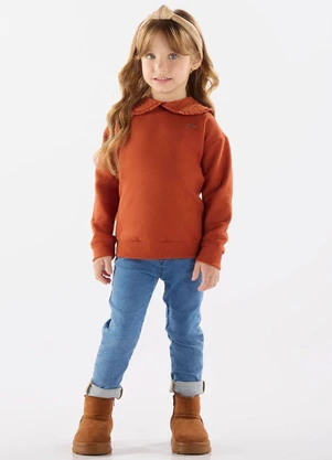 Up Baby - Blusão para Menina em Moletom Marrom - UP BABY