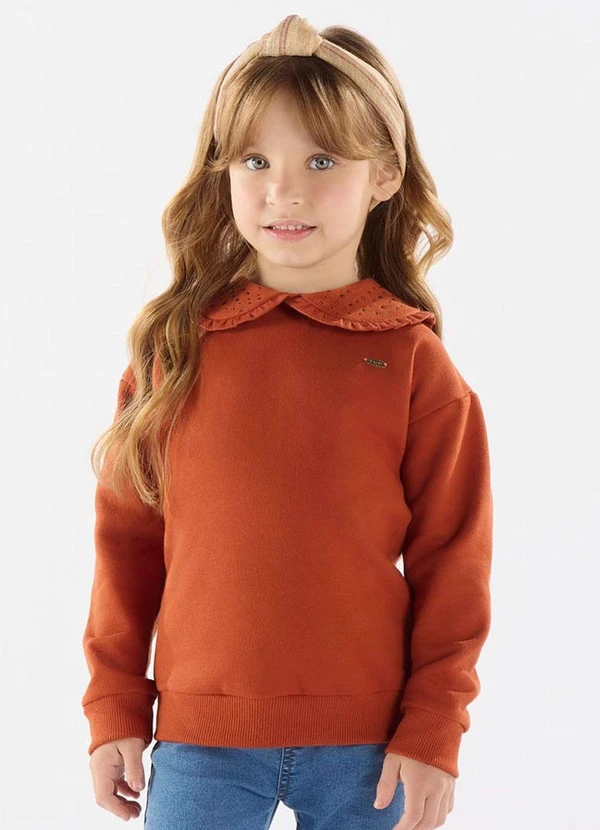 Up Baby - Blusão para Menina em Moletom Marrom 1