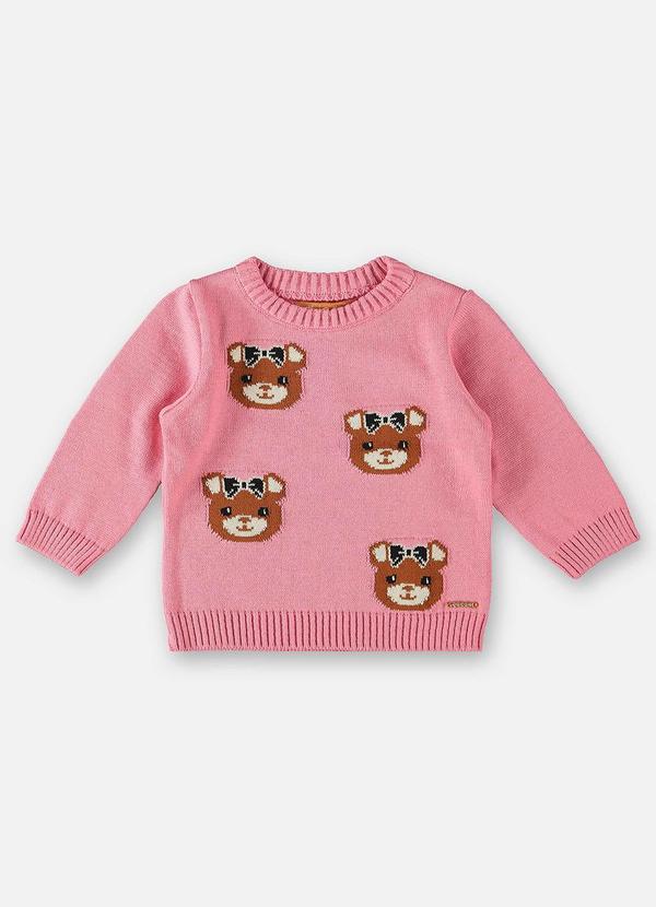 Up Baby - Blusão Tricô Bebê Menina Rosa 3