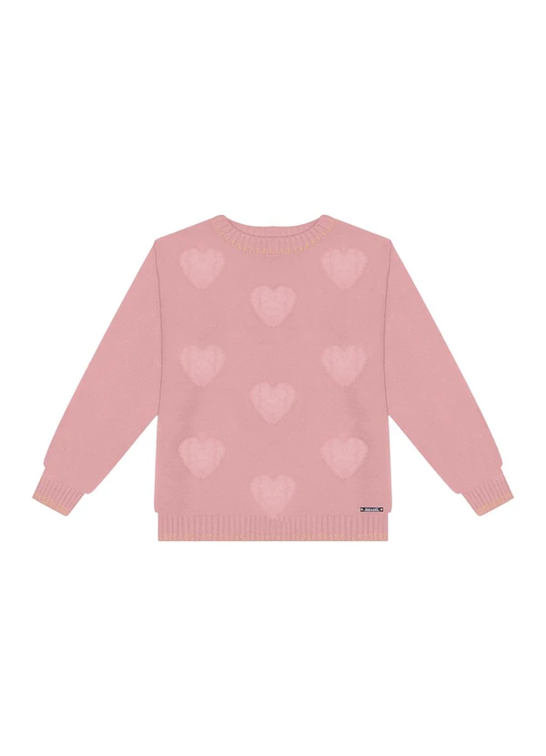 Alakazoo - Blusão Tricô com Corações e Fios de Lurex Rosa 2