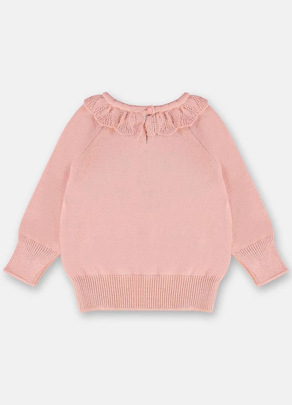 Up Baby - Blusão Tricot Ursinho Bebê Menina Rosa 4