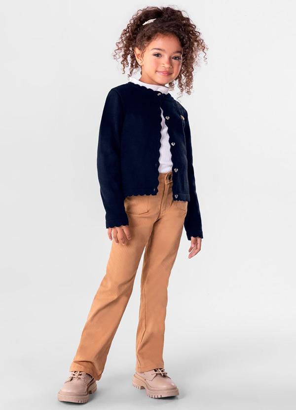 Brandili Mundi - Cardigã Tricô Infantil Menina Azul 2