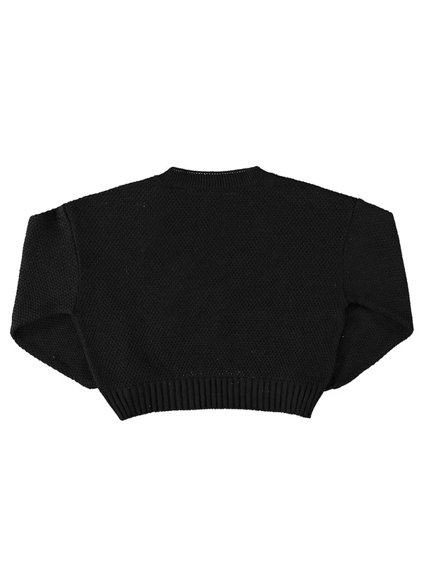 Gloss - Cardigan Cropped em Tricô Juvenil Preto 4