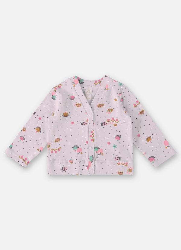 Up Baby - Cardigan em Suedine Bebê Menina Branco