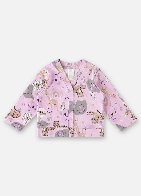 Up Baby - Cardigan em Suedine para Bebê Menina Roxo