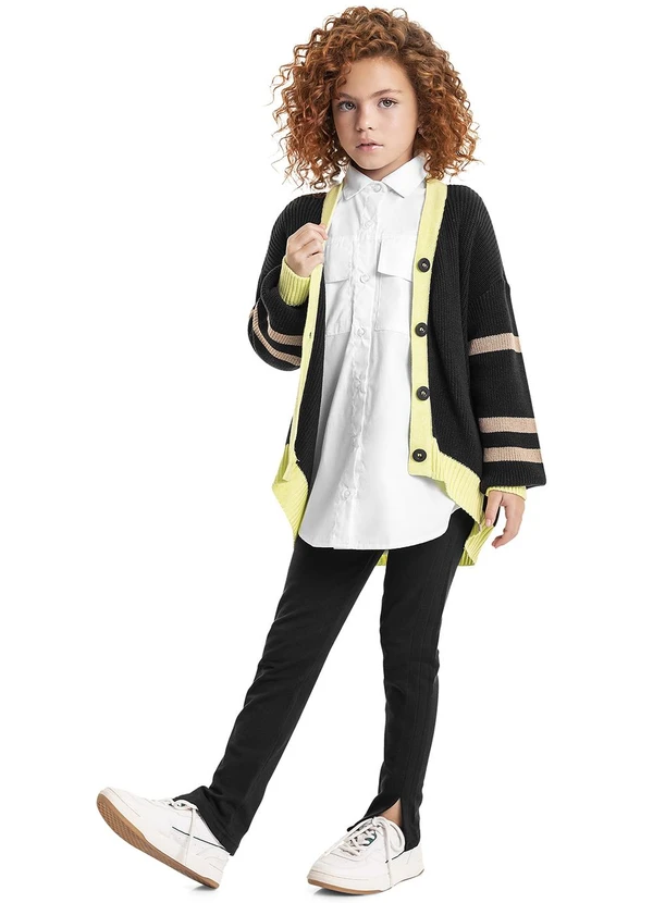 Gloss - Cardigan em Tricô Juvenil Preto 3