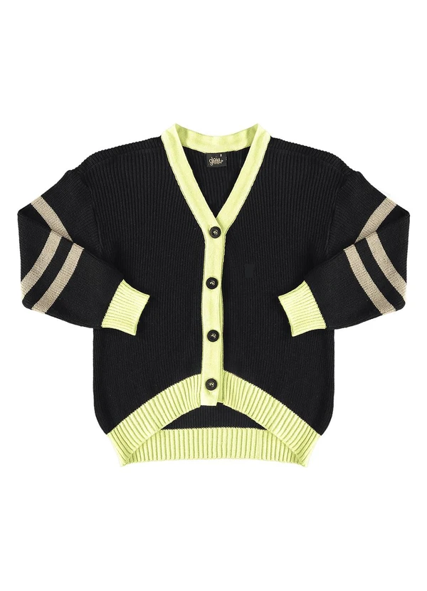 Gloss - Cardigan em Tricô Juvenil Preto 4