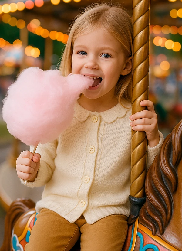 Anadoda - Cardigan Infantil com Babado  Off