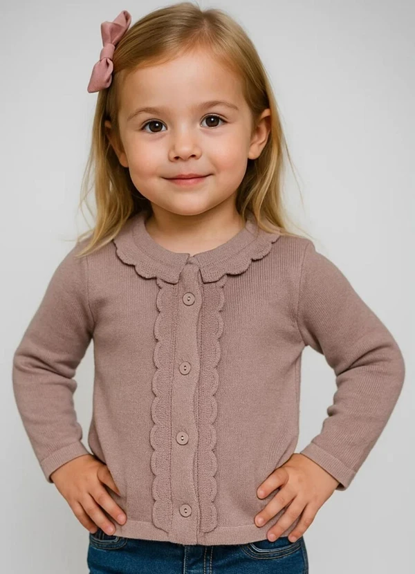 Anadoda - Cardigan Infantil com Babado Rosa