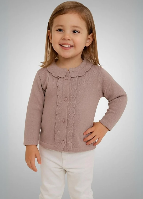Anadoda - Cardigan Infantil com Babado Rosa 2