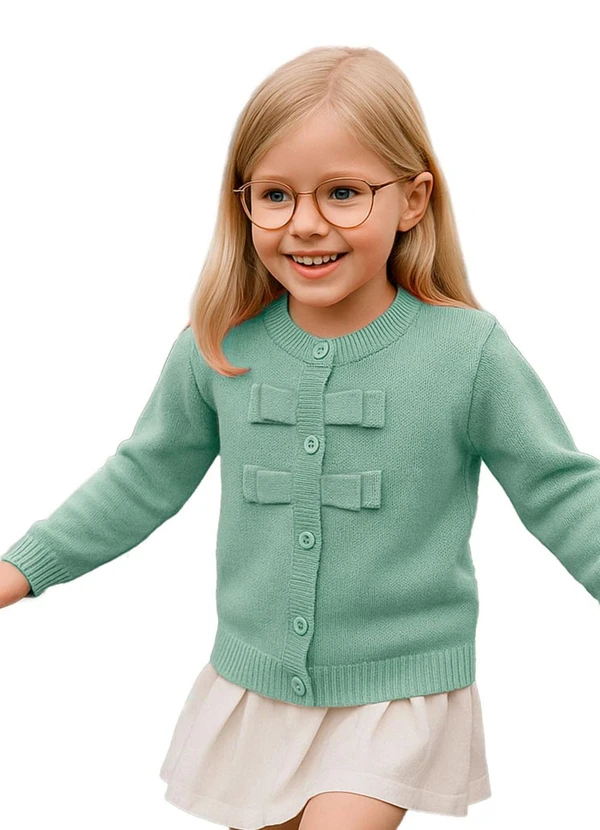 Anadoda - Cardigan Infantil com Laços Verde
