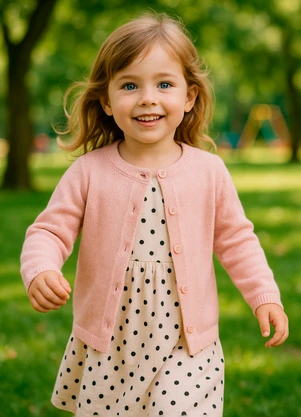 Anadoda - Cardigan Infantil Feminino Rosa - ANADODA