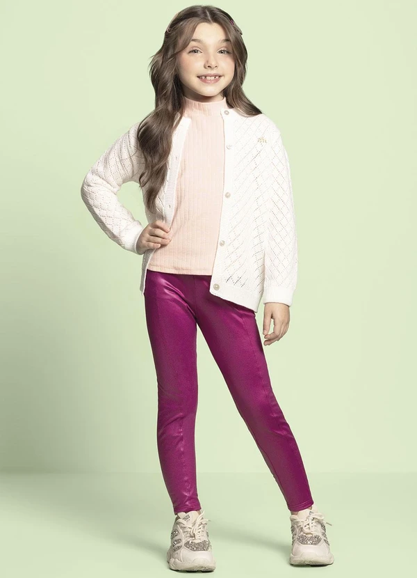 Milli e Nina - Cardigan Menina Tricô Alongado Bege 2