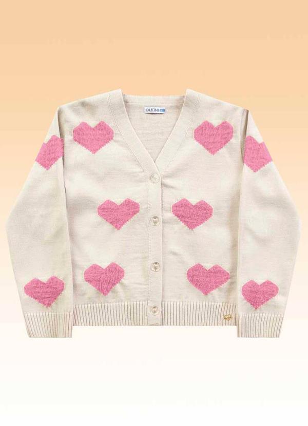 Fakini Kids - Casaco Aberto Tricot Rosa