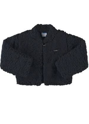 Marlan - Casaco Bebê Menina Pelo Sherpa Baby Preto - MARLAN