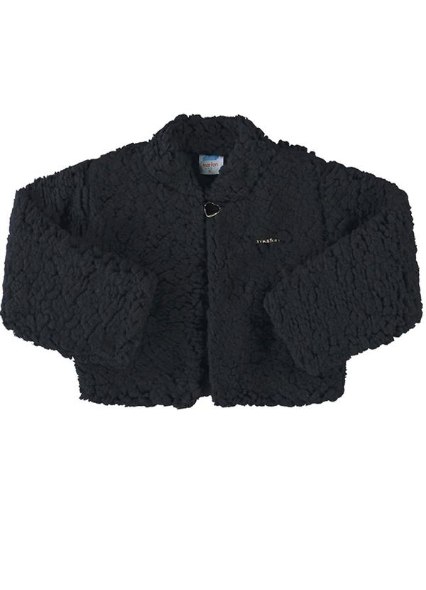 Marlan - Casaco Bebê Menina Pelo Sherpa Baby Preto