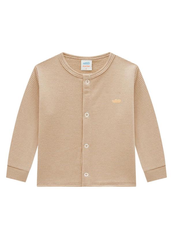 Marlan - Casaco Bebê Moletom Quadriculado Unissex Bege