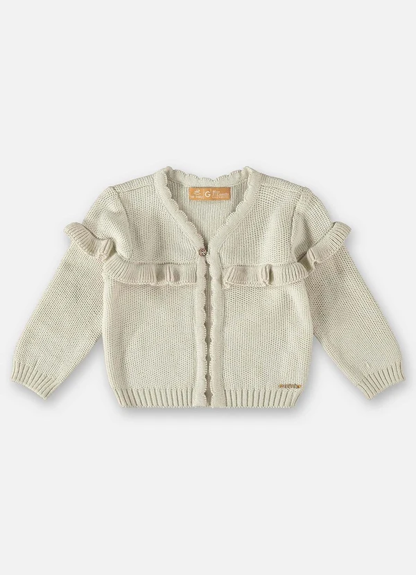 Up Baby - Casaco Cardigan em Tricô Bebê Menina Bege 3