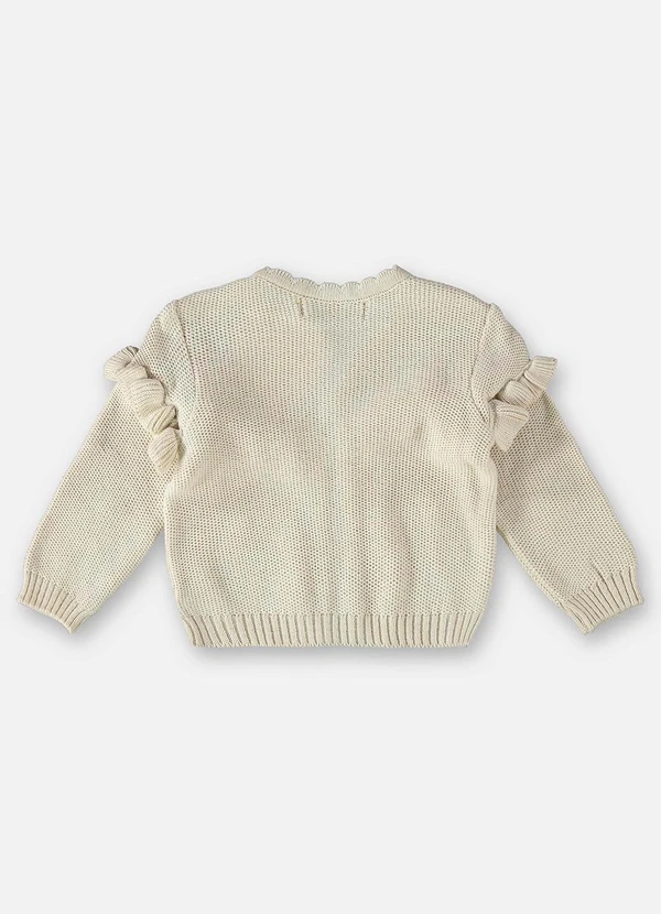 Up Baby - Casaco Cardigan em Tricô Bebê Menina Bege 4