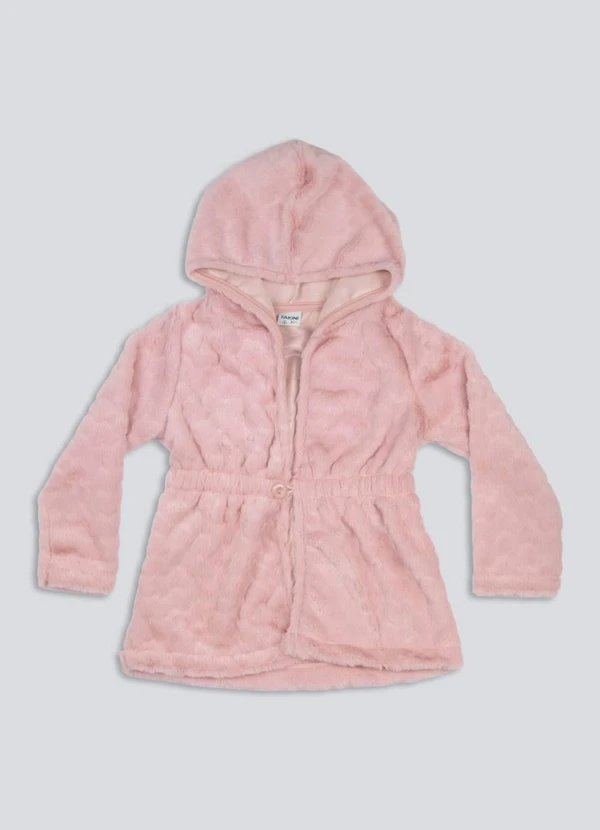 Fakini Kids - Casaco com Capuz de Pelo Rosa