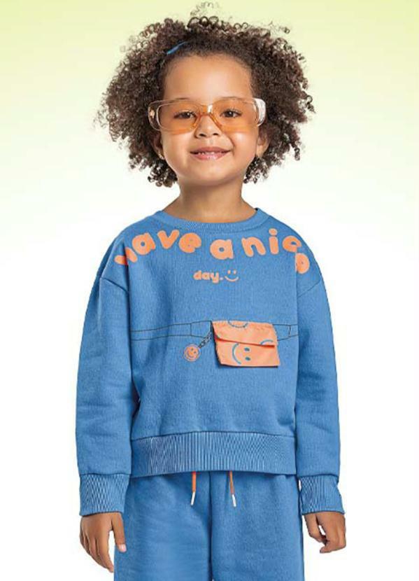 Fakini Kids - Casaco Cropped Azul