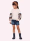 Nanai - Casaco Cropped Infantil Menina em Tricô Branco - variação: Branco