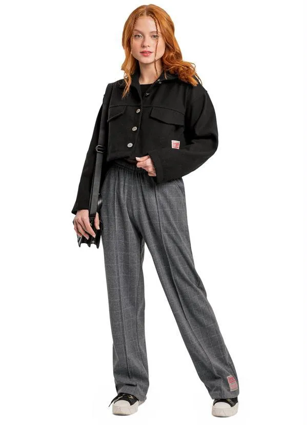 Gloss - Casaco Cropped Menina Infantil Preto 2