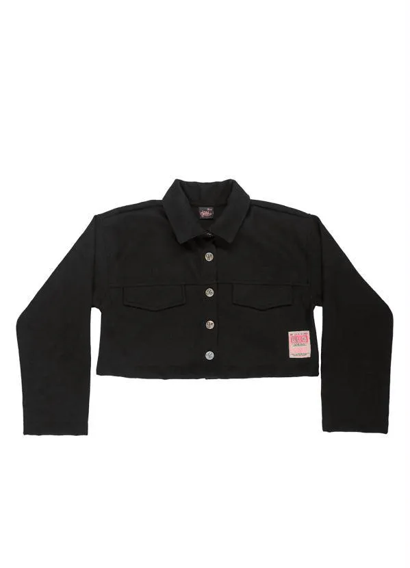Gloss - Casaco Cropped Menina Infantil Preto 3