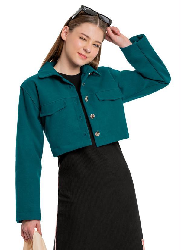 Gloss - Casaco Cropped Menina Infantil Verde